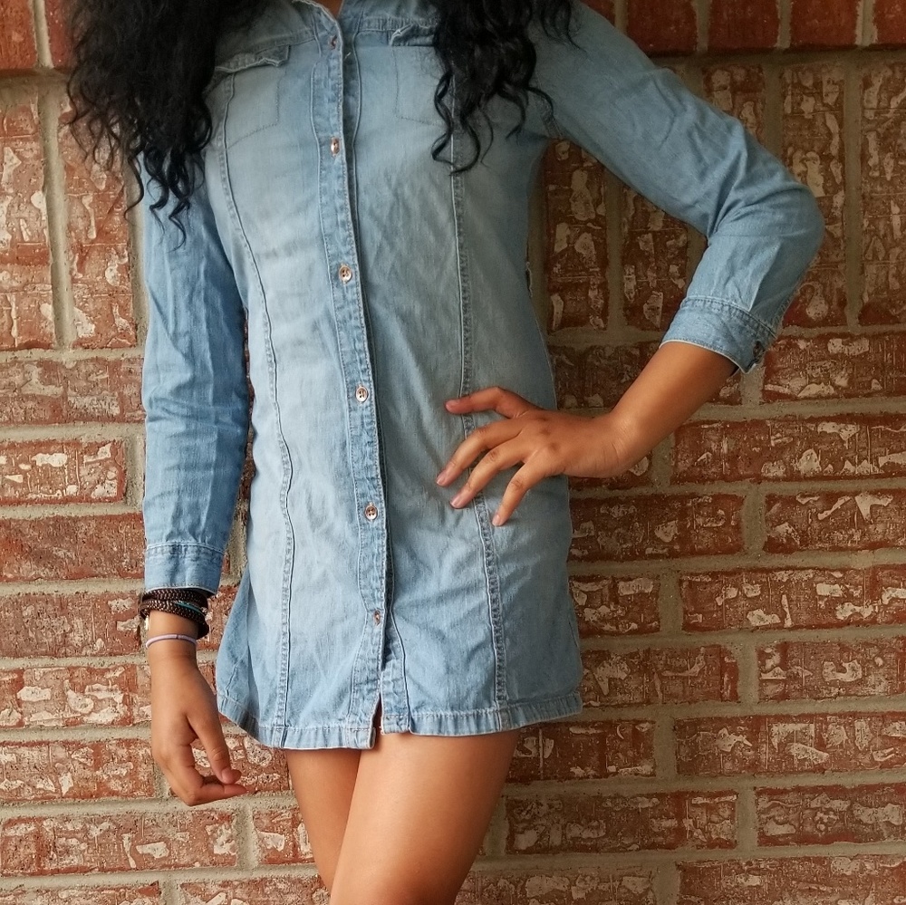 Blue denim dress